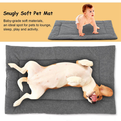Dog Bed Mat Comfortable Fleece Pet Dog Crate Carpet Reversible Pad Joint Relief L Size