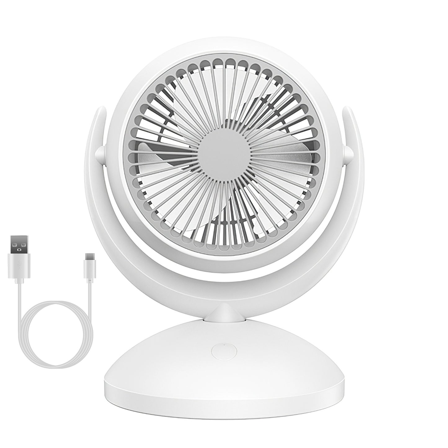 Air Circulator Desk Fan Portable Desktop Rechargeable Oscillating Fan with 4 Speeds 360 Degree Tilt Head Automatic Rotation Quiet 40dB Table Fan for Home Office Bedroom