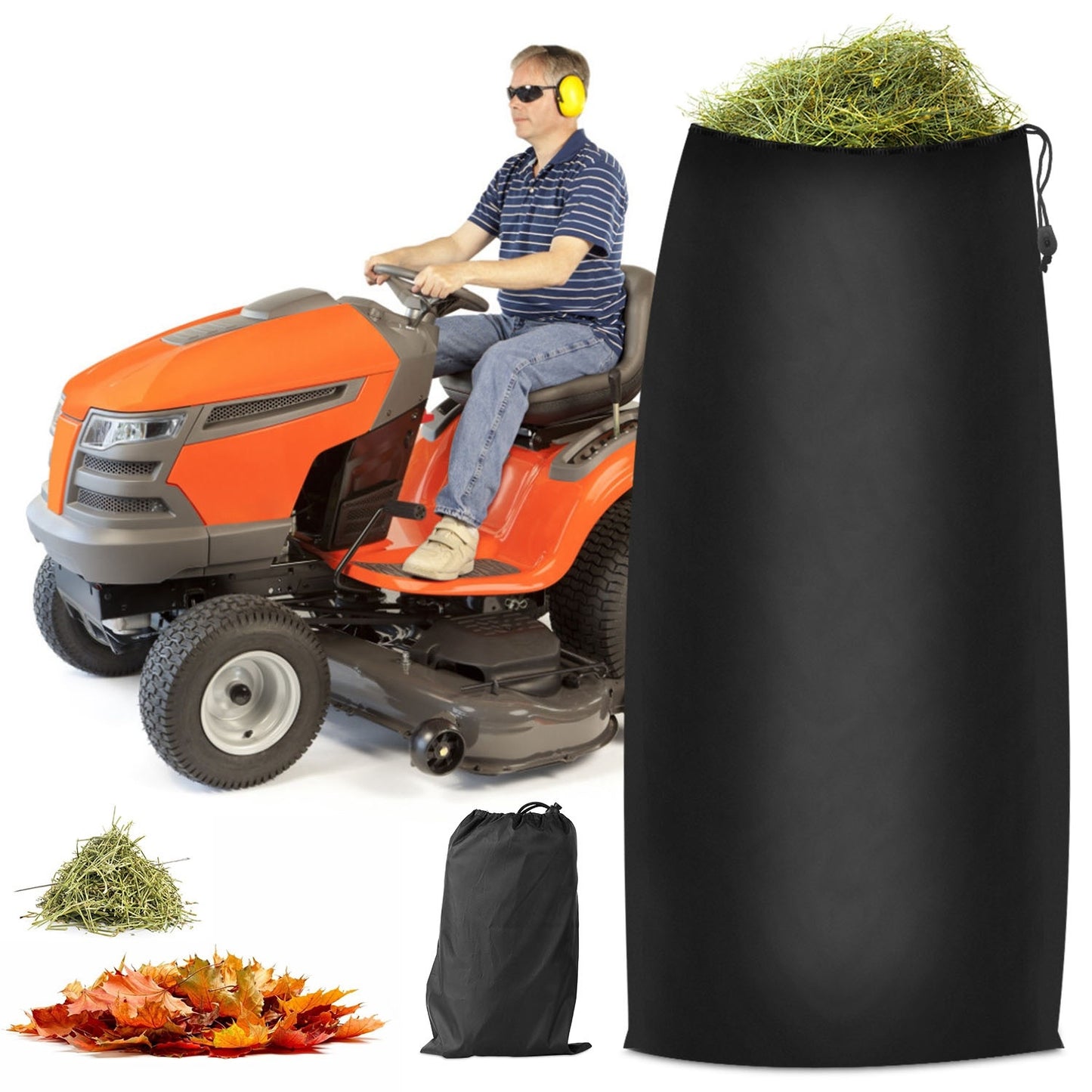 Lawn Tractor Leaf Bag 54 Cubic Feet Standard Garden Waste Collection Bag with 112in Opening