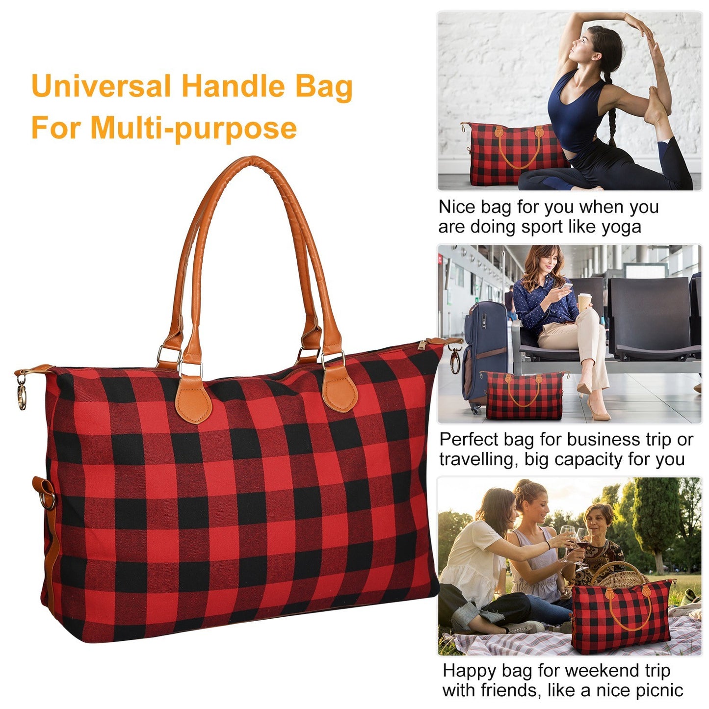 Women Duffle Bag Travel Luggage Bags Weekend Overnight Bag Tote Bags Shoulder Handle Bags