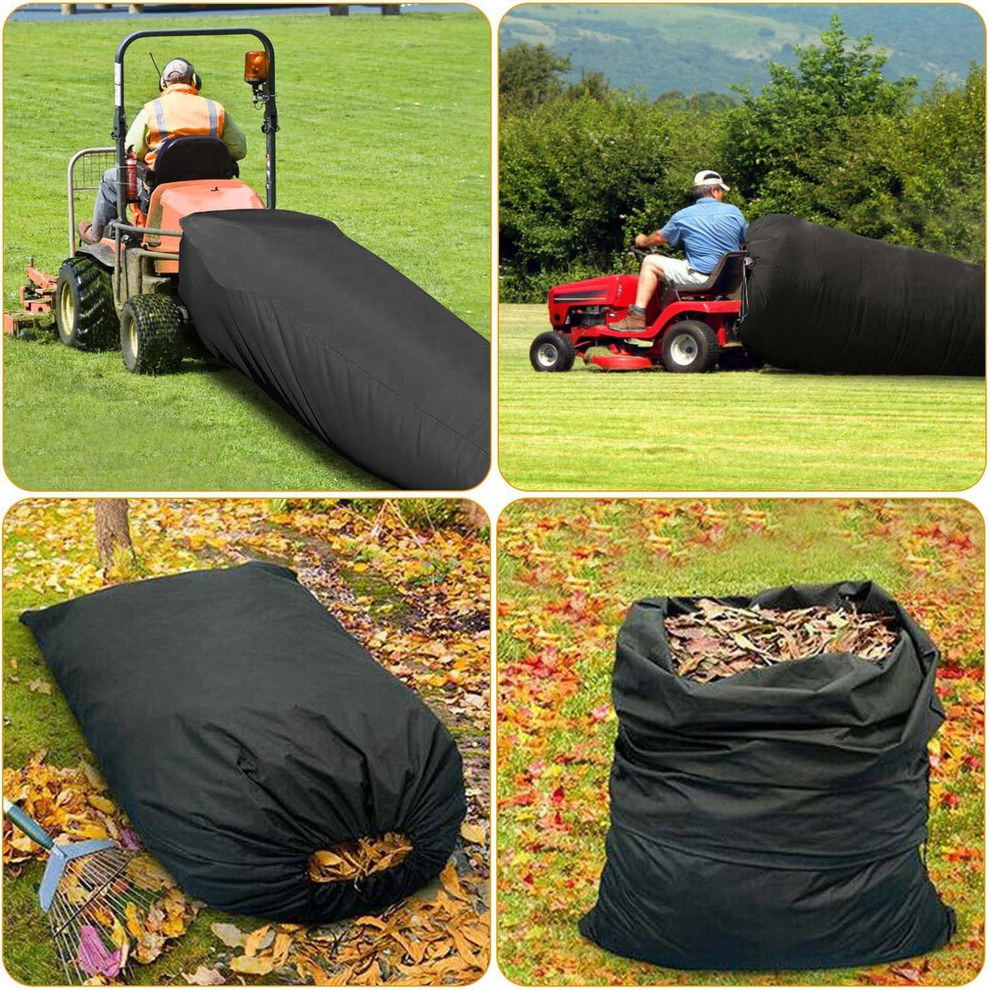 Lawn Tractor Leaf Bag 54 Cubic Feet Standard Garden Waste Collection Bag with 112in Opening