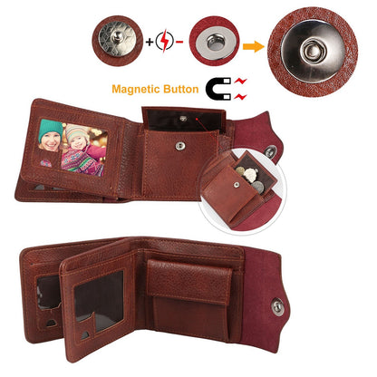 Men's Wallet PU Leather Bifold Purse Slim RFID Blocking Card Holder Cases w/ 2 ID Window Coin Pocket