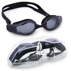 Clear Swimming Goggles with Case, Black