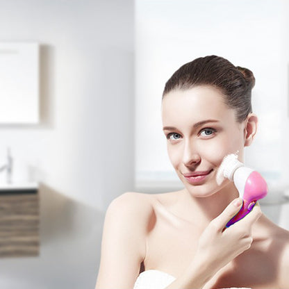 Facial Cleansing Brush Waterproof Face Spin Cleaning Brush with 5 Brush Heads Deep Cleansing Body Facial Brush