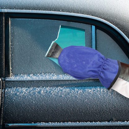 Ice Scraper Glove Car Windshield Snow Scraper Remover Glove Lined of Fleece Winter Ice Scraper Mitt