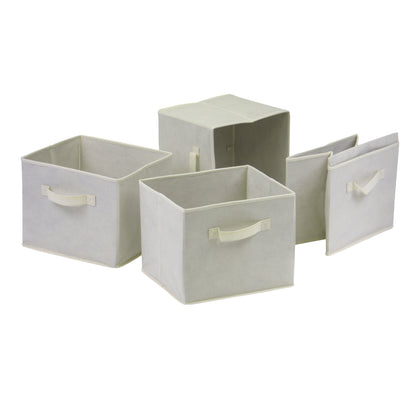 Capri Set of 4 Foldable Beige Fabric Baskets
