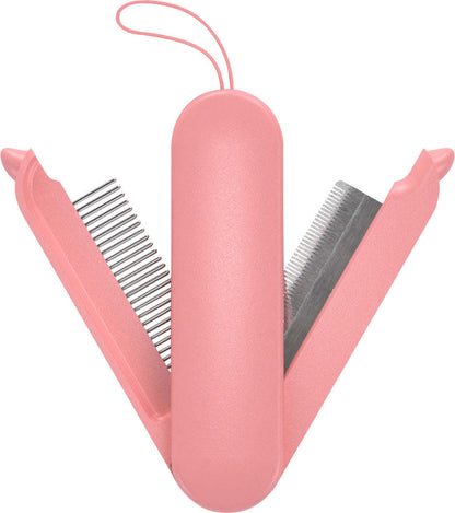 Pet Life ® 'JOYNE' Multi-Functional 2-in-1 Swivel Travel Grooming Comb and Deshedder