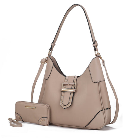 MKF Collection Juliette Shoulder Handbag with Matching Wallet Vegan Leather Women by Mia K