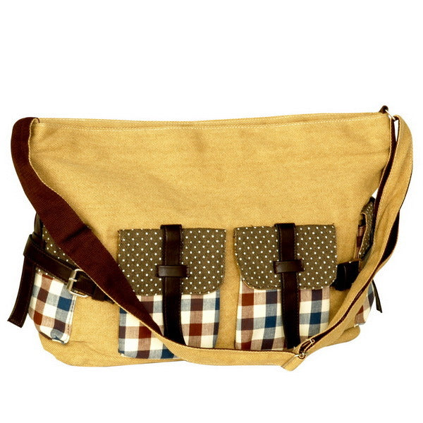 [Lady Temptation] Stylish Khaki An Adjustable Strap Satchel Bag