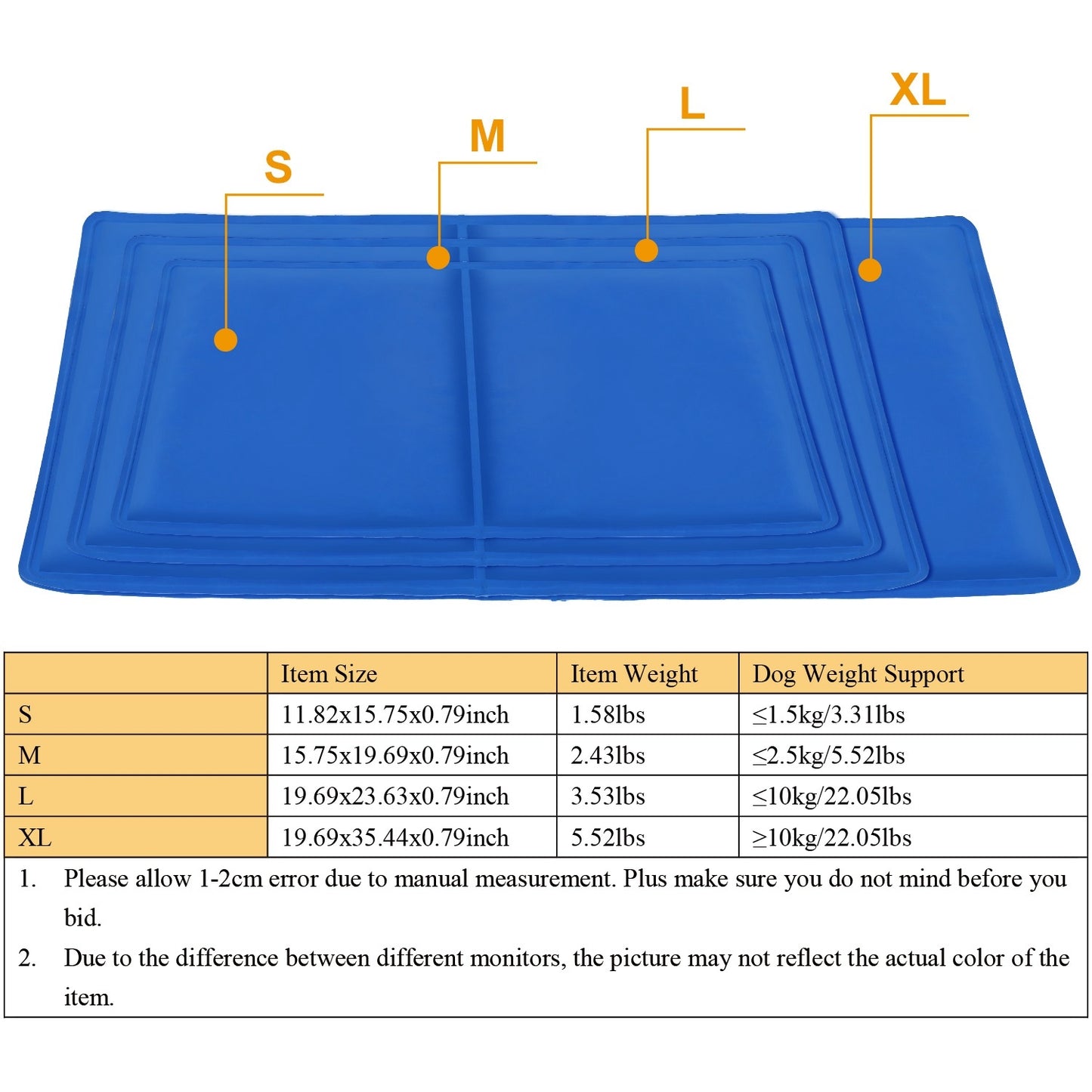 Pet Dog Cooling Mat Pressure Activated Gel Self Cooling Mat Pad Pet Cooling Bed Mats Portable Pet Cooling Mat L Size