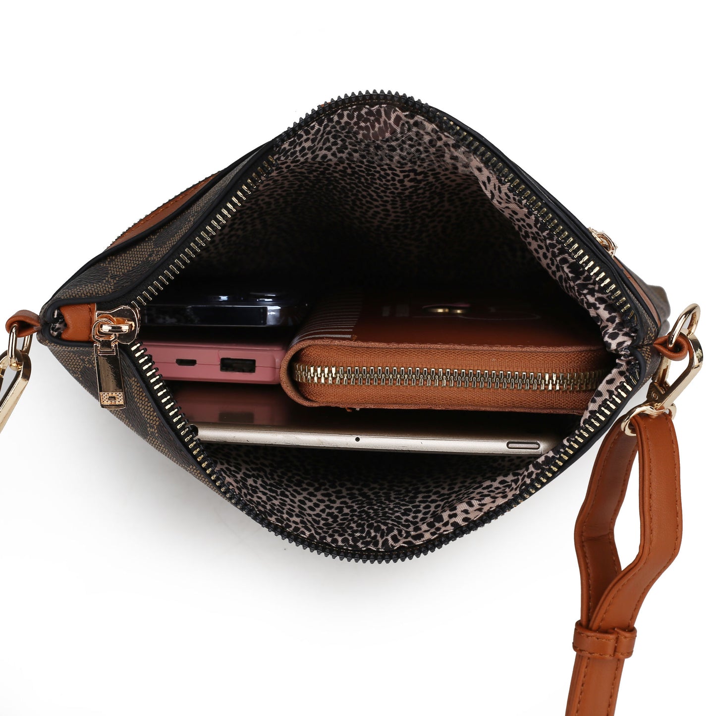 MKF Collection Finnley 3 Pc Satchel Handbag with Crossbody & Wristlet Vegan Leather Womens by Mia k