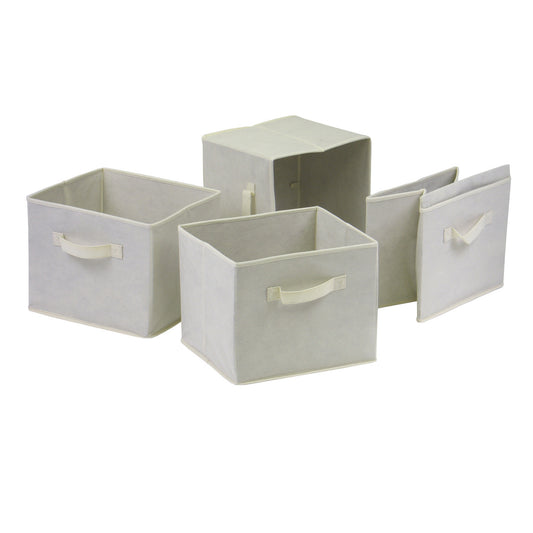 Capri Set of 4 Foldable Beige Fabric Baskets