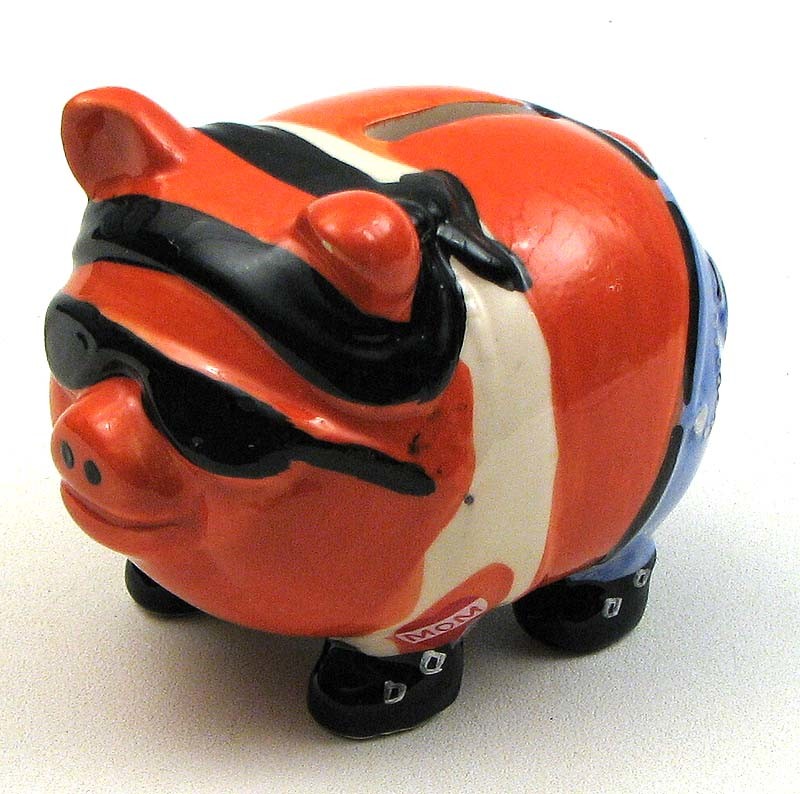 Pork Chop Biker Pig Bank