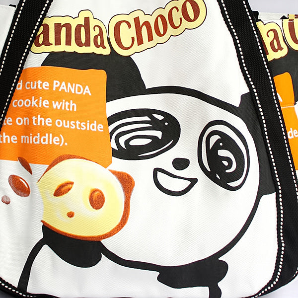 ILEA - [Panda Choco] 100% Cotton Eco Canvas Shoulder Tote Bag / Shopper Bag / Multiple Pockets