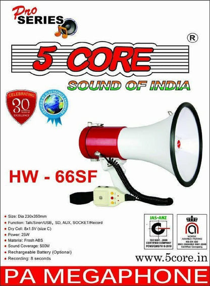 Megaphone Speakers Blow Horn Pro Sports Event Bull Loud Cheer Speaker Recording 66SF 5 Core