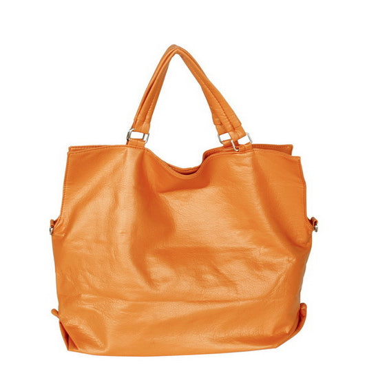 [Elaine Favourite] Stylish Brown Double Handle Leatherette Bag Handbag Purse