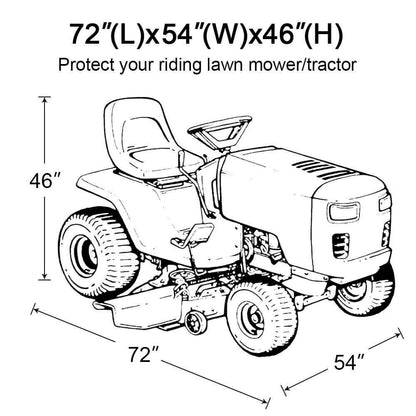 72" Outdoor Lawn Mower Tractor Cover Heavy Duty Waterproof UV Protection Coating