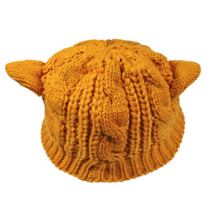 Hand Made 3D Cute Knitted Cat Ear Beanie Cap for Winter