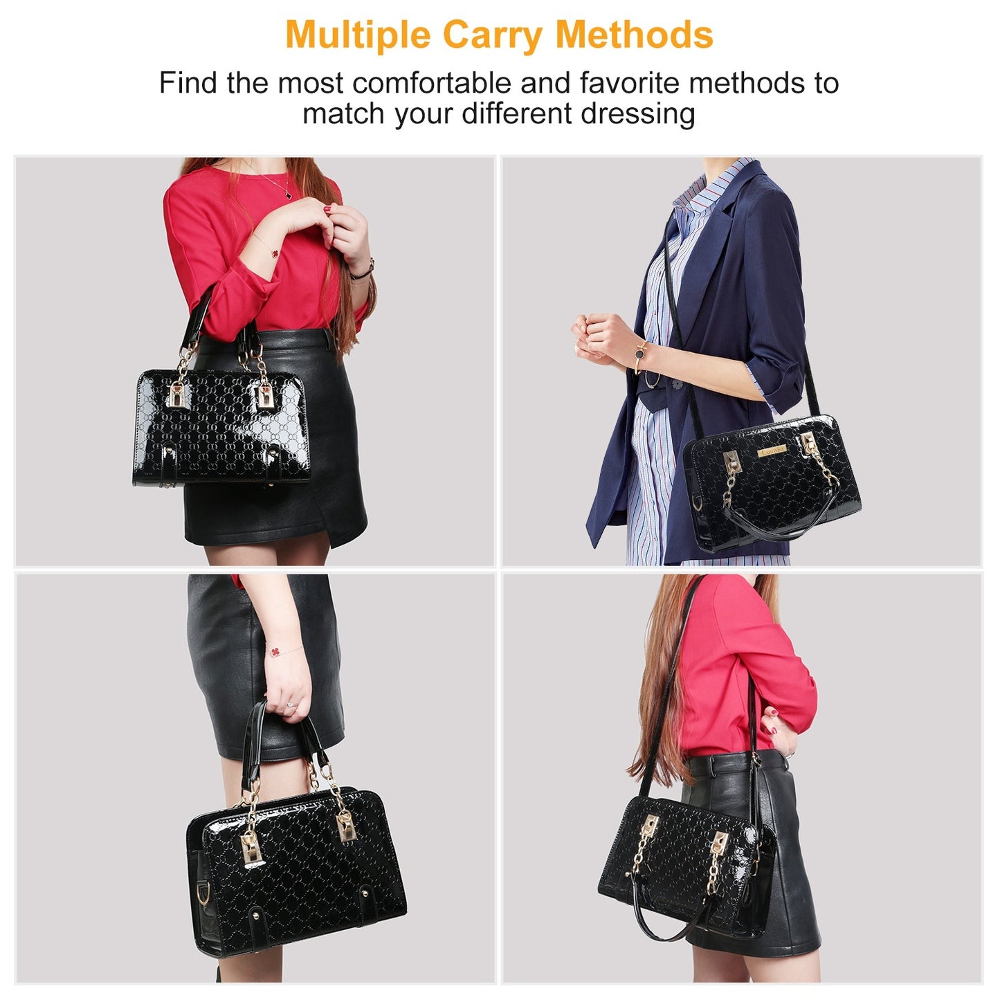 Women's Fashion Leather Handbag Lady Purses Tote Bags Shoulder Satchel Crossbody Bags