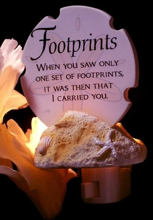 Footprints Poem Night Light