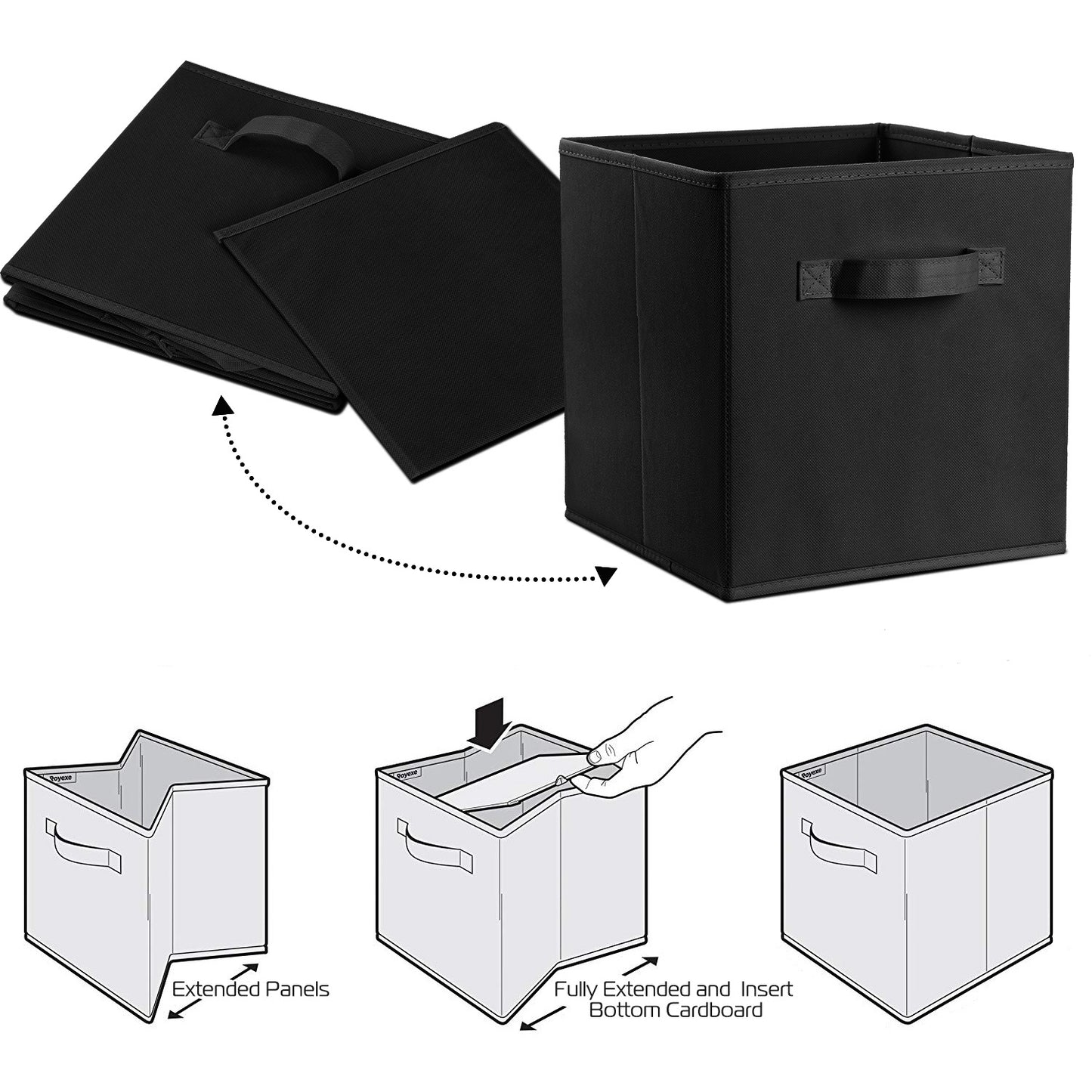 4 Pack Foldable Storage Cube Bins Cloths Closet Space Organizer Basket Shelves Box