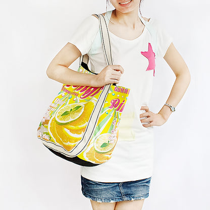 ILEA - [Pingle] 100% Cotton Eco Canvas Shoulder Tote Bag / Shopper Bag / Multiple Pockets