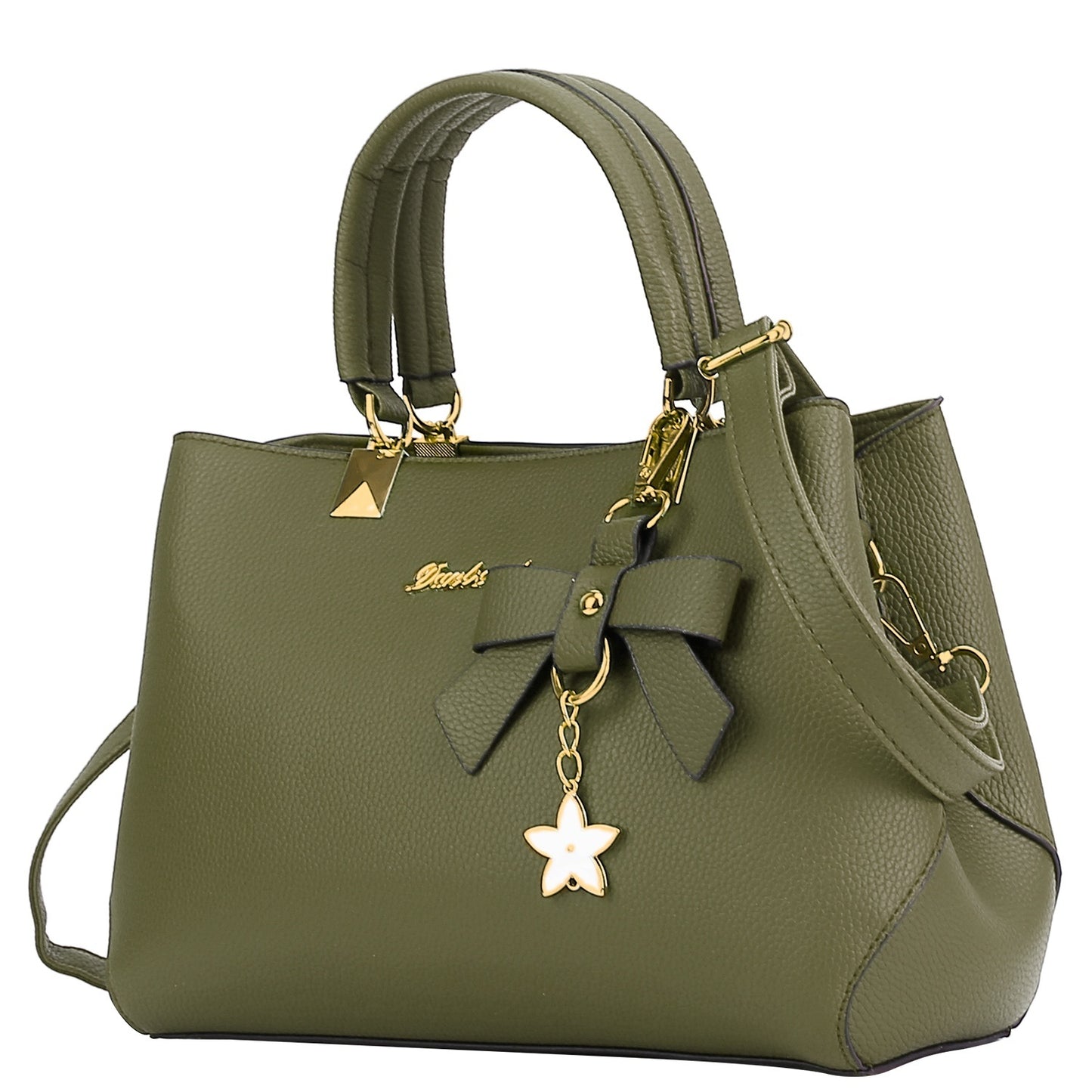 Women Soft Leather Handbag Tote Shoulder Crossbody Bag 7 Cells Zipper Purse Handle Bag