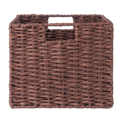 Tessa 2-Pc Woven Rope Basket Set, Foldable, Walnut