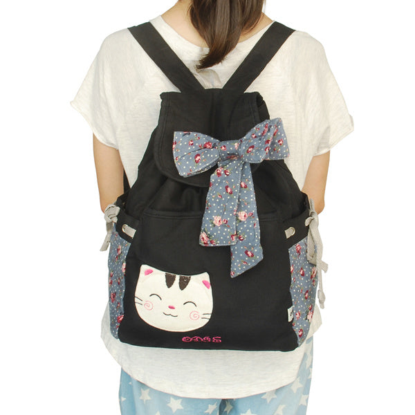 [Endless Love] Fabric Art School Backpack Outdoor Daypack
