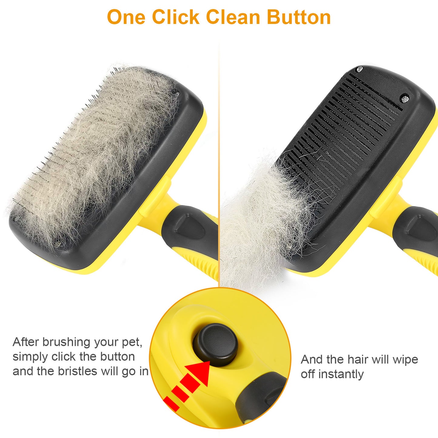 Self Cleaning Slicker Brush Pets Dogs Grooming Shedding Tools Pet Hair Grooming Remover
