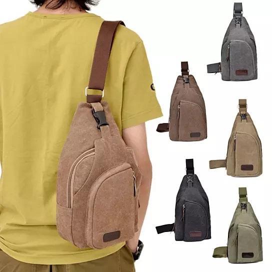 Sling Cling Cotton Canvas Messenger Bag in 5 Colors