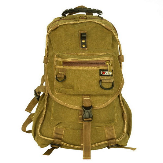Blancho [City Boy] Multipurpose Canvas Outdoor Backpack / Dayback / School Bag - Stylish Khaki