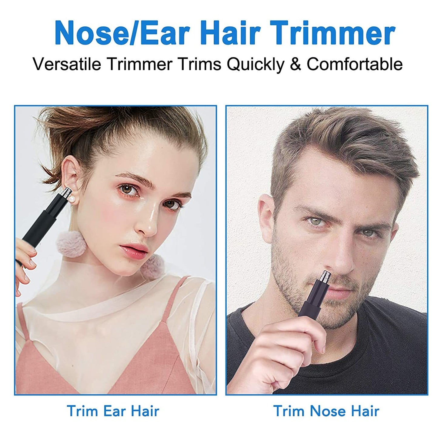 Ear and Nose Hair Trimmer for men and women-2020, Professional nose hair trimmer with Stainless Steel Blad & IPX7 Waterproof System, Facial Eyebrow and Nose Hair Remover.