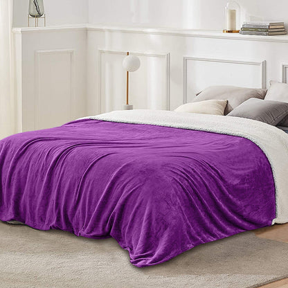 Fleece Queen Blanket Warm Soft Flannel Bed Cover Cuddly Cozy Sofa Travel Car Blanket Queen Size