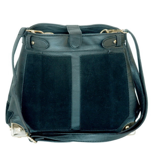 [Fantastic Baby] Stylish Black an adjustable and removal strap Leatherette Bag Handbag Purse