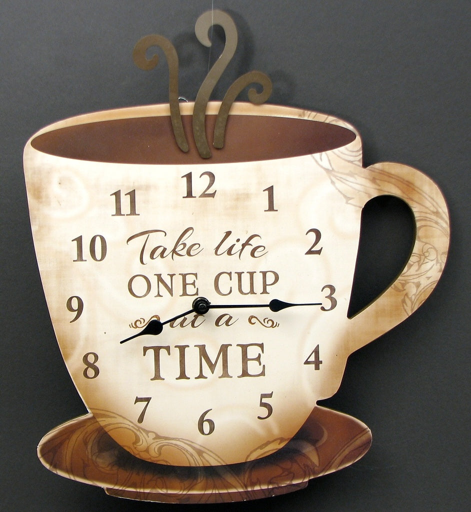 Coffee Clock ""Take Life One Cup at a Time""