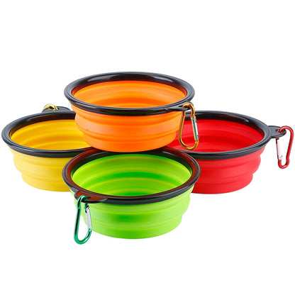 4Pcs Silicone Collapsible Dog Bowls BPA Free Travel Dog Bowl Foldable Cat Dog Food Water Bowl