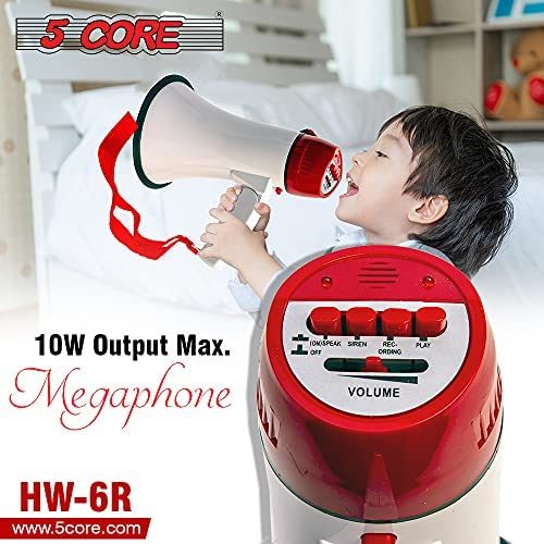 Megaphone Speakers Blow Horn Pro Loud Speaker Bullhorn Handheld Siren Voice Recording 6R