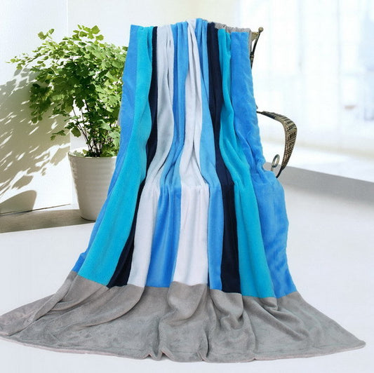 Onitiva - [Oceanus] Soft Coral Fleece Patchwork Throw Blanket (59 by 78.7 inches)