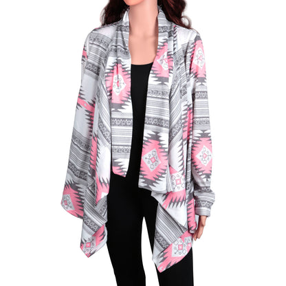 Women Open Front Cardigan Long Sleeve Shawl Neck Breathable Cardigan Well Collection