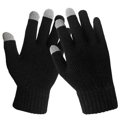 Unisex Touch Screen Gloves Full Finger Winter Warm Knitted Gloves For Warmth Running Cycling Camping Hiking