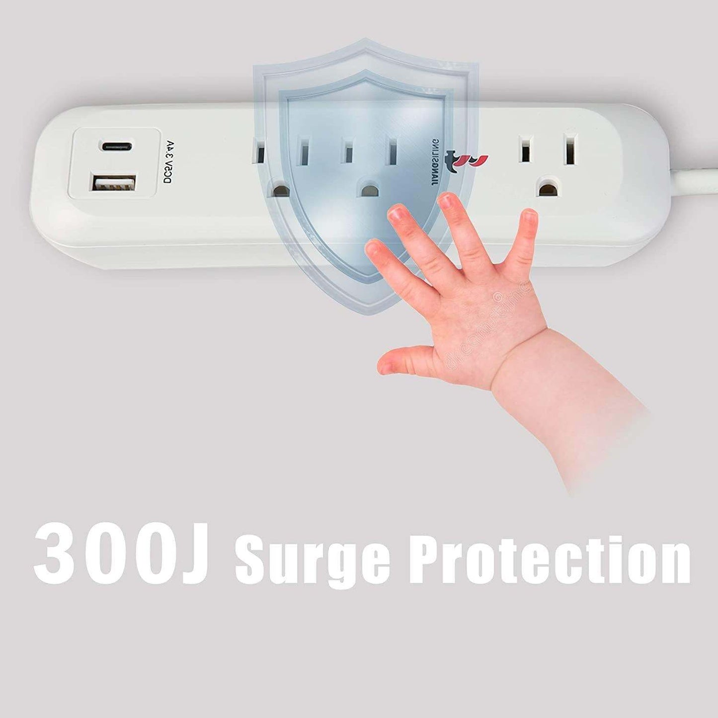 Bosonshop Surge Protector Power Strip with 3 Outlet and USB Port(5V/2.4A) & Type-C Port(5V/3A), 6 Ft Extension Cord