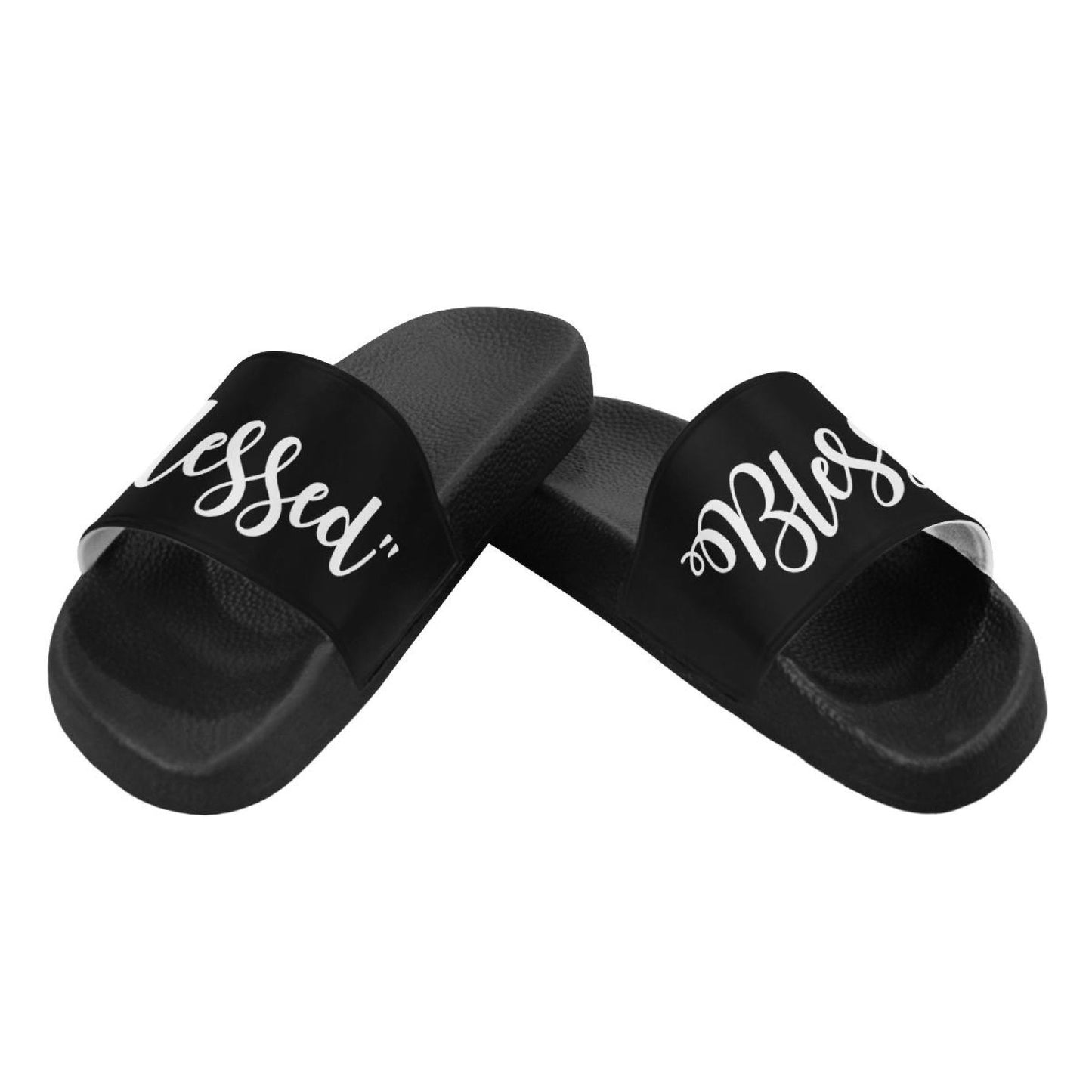 Flip-Flop Sandals, Blessed Graphic Style Womens Slides