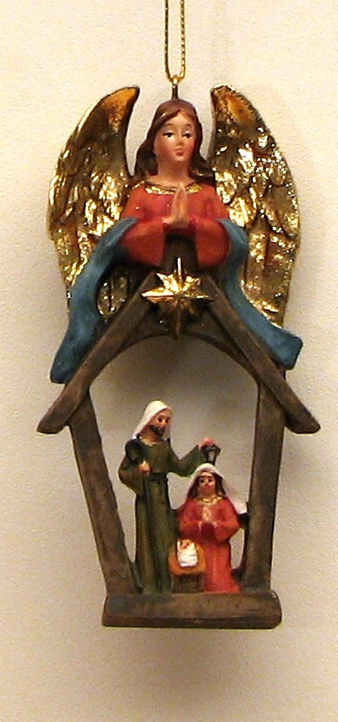 Resin Angel Nativity Ornament