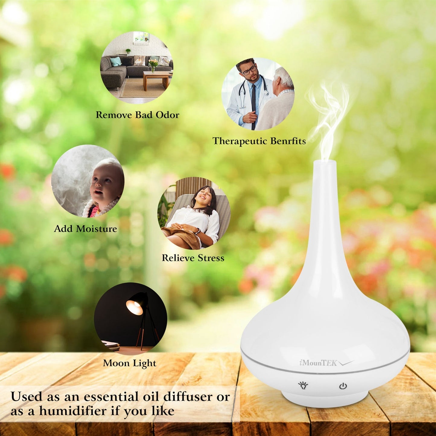 200ml Cool Mist Humidifier Ultrasonic Aroma Essential Oil Diffuser w/7 Color LED Lights Waterless Auto Off for Office Home Room Study Yoga Spa