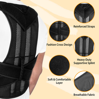Unisex Back Posture Corrector Lumbar Upper Back Clavicle Shoulder Brace Belt
