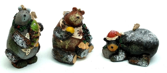 Woodland Bear Ornaments Set of Three