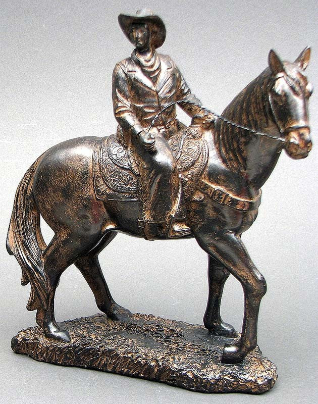 Bronze look Cowboy on Horse